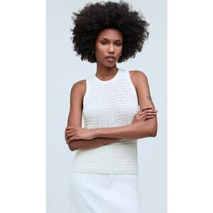 Madewell Crochet-Knit Crewneck Sweater Tank Size L NWT